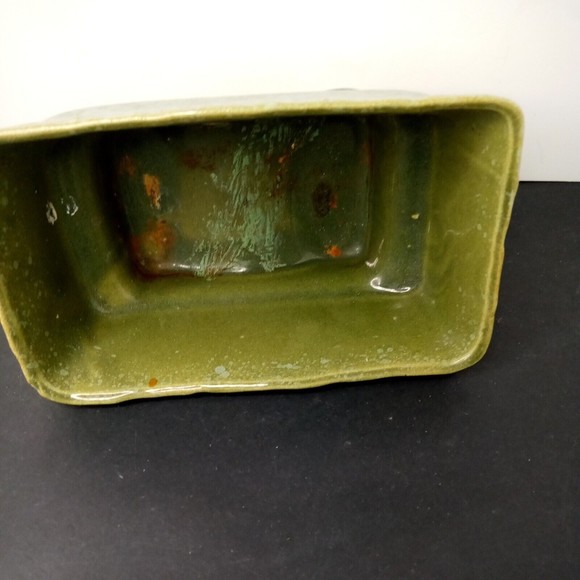 Vintage Brush Pottery Green Sponge White Planter 405-6 USA - Picture 11 of 13